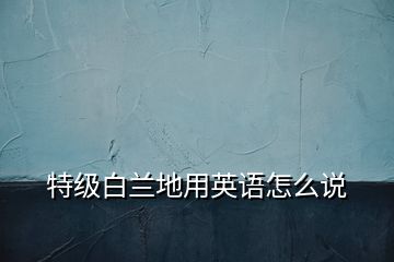 特級白蘭地用英語怎么說