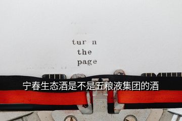 寧春生態(tài)酒是不是五糧液集團(tuán)的酒