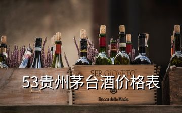 53貴州茅臺酒價格表