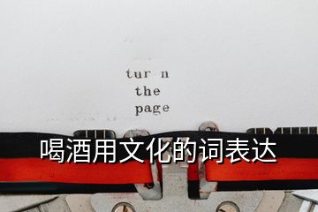 喝酒用文化的詞表達(dá)