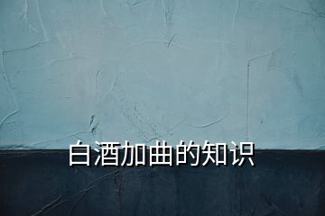 白酒加曲的知識