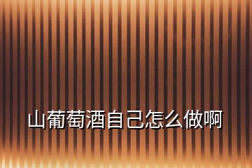 山葡萄酒自己怎么做啊