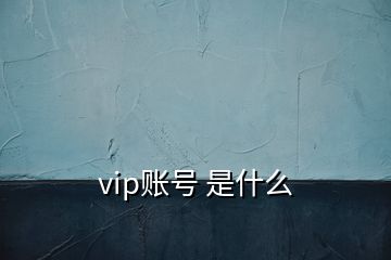 vip賬號 是什么