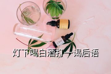 燈下喝白酒打一謁后語(yǔ)