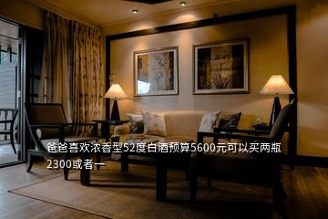 爸爸喜歡濃香型52度白酒預(yù)算5600元可以買兩瓶2300或者一