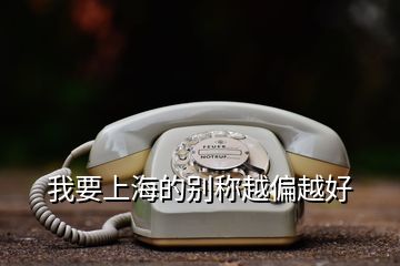 我要上海的別稱越偏越好