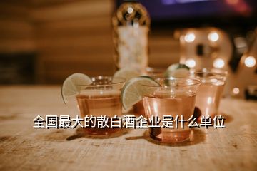 全國最大的散白酒企業(yè)是什么單位