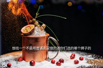 想找一個不是用普通高粱做的酒你們選的哪個牌子的