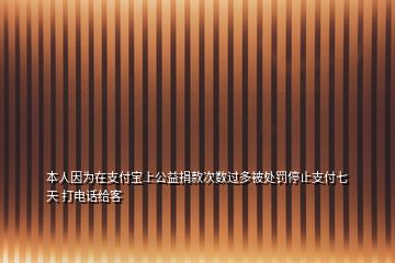 本人因?yàn)樵谥Ц秾毶瞎婢杩畲螖?shù)過(guò)多被處罰停止支付七天 打電話給客