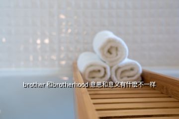 brother 和brotherhood 意思和意義有什麼不一樣