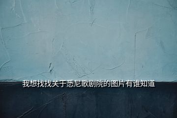 我想找找關于悉尼歌劇院的圖片有誰知道