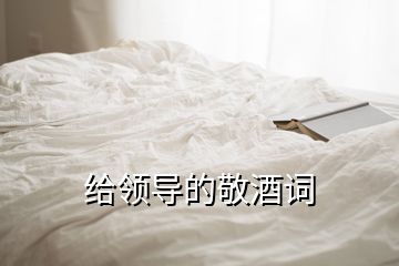 給領導的敬酒詞