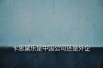 卡思黛樂是中國公司還是外企