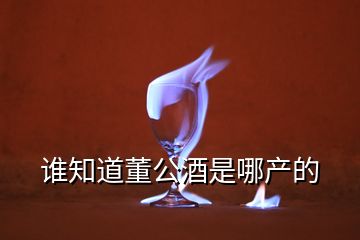 誰知道董公酒是哪產(chǎn)的