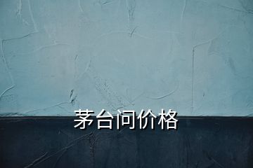 茅臺問價格