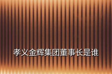 孝義金輝集團(tuán)董事長(zhǎng)是誰(shuí)