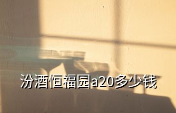 汾酒恒福園a20多少錢