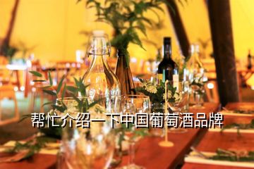 幫忙介紹一下中國(guó)葡萄酒品牌