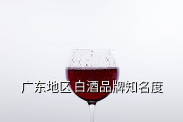 廣東地區(qū) 白酒品牌知名度