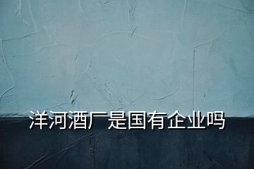 洋河酒廠(chǎng)是國(guó)有企業(yè)嗎