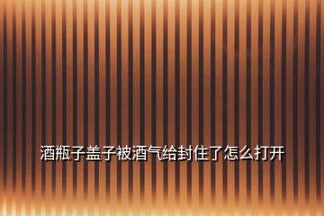 酒瓶子蓋子被酒氣給封住了怎么打開