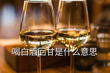 喝白酒回甘是什么意思