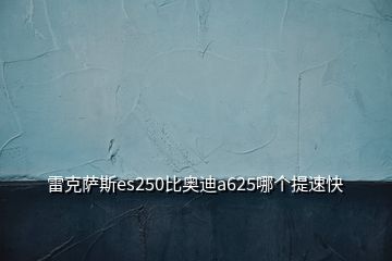 雷克薩斯es250比奧迪a625哪個提速快