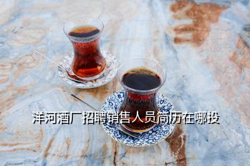 洋河酒廠招聘銷售人員簡歷在哪投