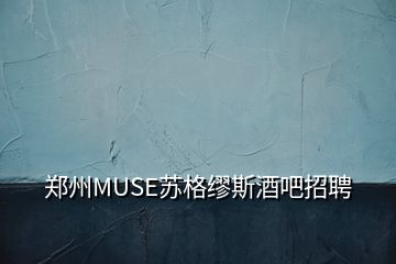 鄭州MUSE蘇格繆斯酒吧招聘