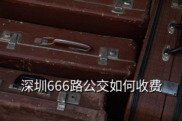 深圳666路公交如何收費(fèi)