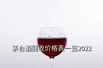 茅臺(tái)酒回收價(jià)格表一覽2022