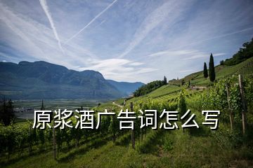 原漿酒廣告詞怎么寫