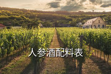 人參酒配料表