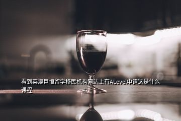 看到英澳巨恒留學(xué)移民機(jī)構(gòu)網(wǎng)站上有ALevel申請這是什么課程