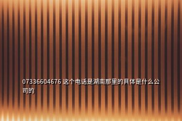 07336604676 這個(gè)電話(huà)是湖南那里的具體是什么公司的