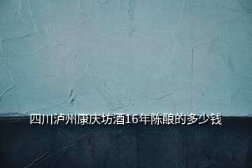 四川瀘州康慶坊酒16年陳釀的多少錢