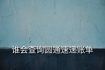 誰(shuí)會(huì)查詢圓通速遞賬單