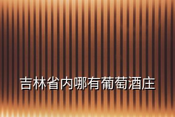 吉林省內(nèi)哪有葡萄酒莊