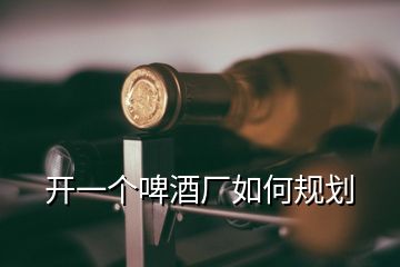 開一個啤酒廠如何規(guī)劃