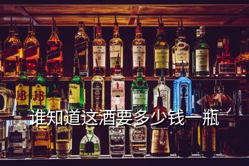 誰(shuí)知道這酒要多少錢一瓶