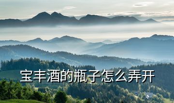 寶豐酒的瓶子怎么弄開