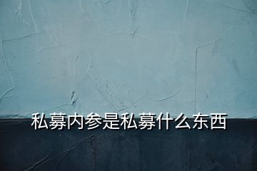 私募內(nèi)參是私募什么東西