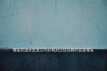 哪家的酒水批發(fā)公司好相對比較信賴的會是哪家