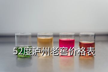 52度瀘州老窖價(jià)格表