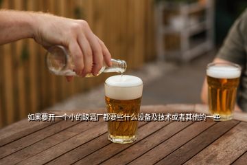 如果要開一個小的釀酒廠都要些什么設備及技術或者其他的一些