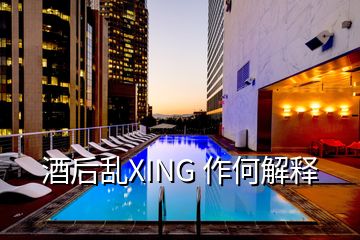 酒后亂XING 作何解釋