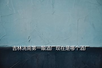 吉林洮南第一釀酒廠現(xiàn)在是哪個(gè)酒廠