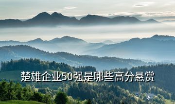 楚雄企業(yè)50強是哪些高分懸賞