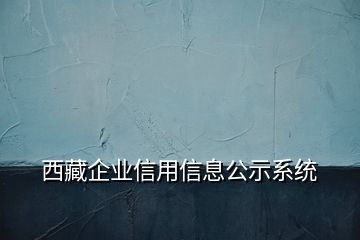 西藏企業(yè)信用信息公示系統(tǒng)