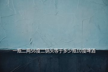 一瓶二兩56度二鍋頭等于多少瓶10度啤酒